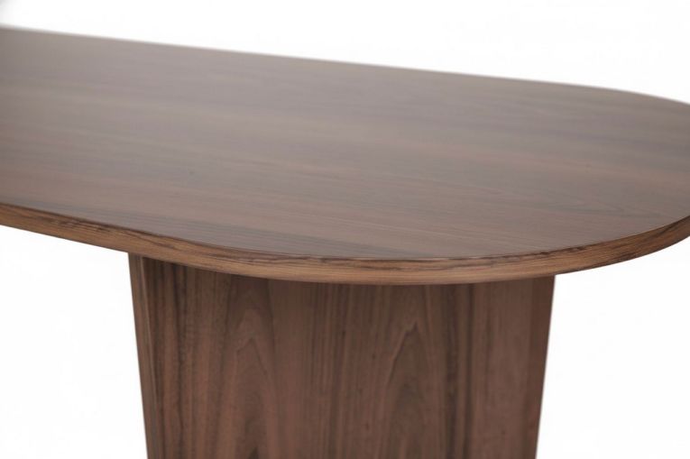 Tavolino da Salotto Marrone Noce Forma Ovale Materiale Piano in Legno Nobilitato 130x65x40h cm, Colore Ripiano Marrone - Dozza