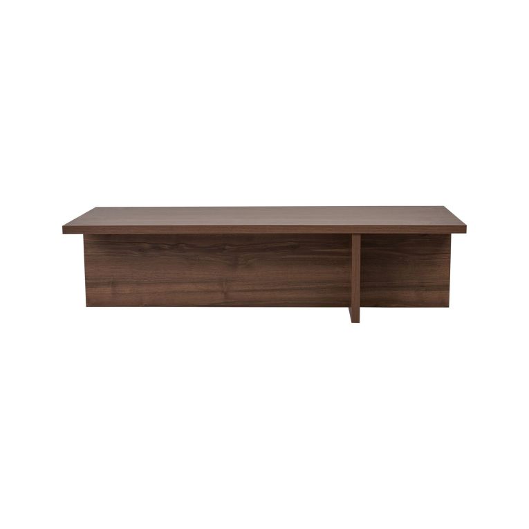 Tavolino da Salotto Marrone Noce Forma Rettangolare Materiale Piano in Legno Nobilitato 120x45x30h cm, Colore Ripiano Marrone - Marmorito