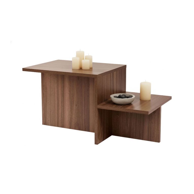 Tavolino da Salotto Marrone Noce Forma Rettangolare Materiale Piano in Legno Nobilitato 80x40x40h cm, Colore Ripiano Marrone - Lomagna