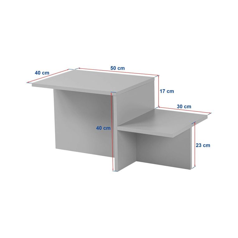 Tavolino da Salotto Marrone Noce Forma Rettangolare Materiale Piano in Legno Nobilitato 80x40x40h cm, Colore Ripiano Marrone - Lomagna