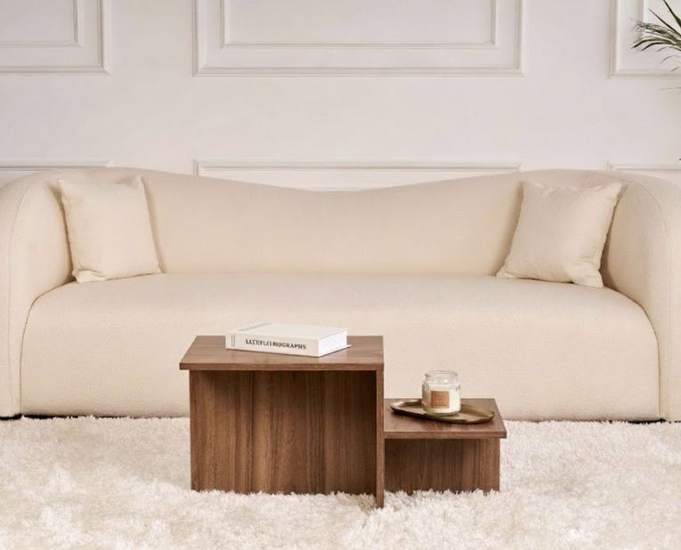 Tavolino da Salotto Marrone Noce Forma Rettangolare Materiale Piano in Legno Nobilitato 80x40x40h cm, Colore Ripiano Marrone - Lomagna