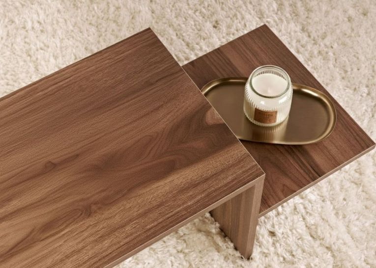 Tavolino da Salotto Marrone Noce Forma Rettangolare Materiale Piano in Legno Nobilitato 80x40x40h cm, Colore Ripiano Marrone - Lomagna