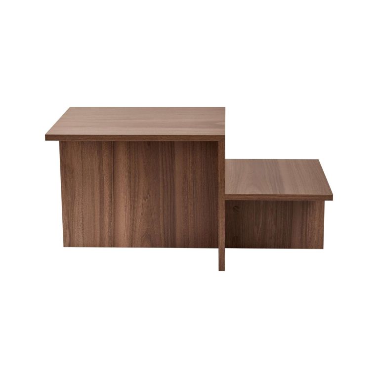 Tavolino da Salotto Marrone Noce Forma Rettangolare Materiale Piano in Legno Nobilitato 80x40x40h cm, Colore Ripiano Marrone - Lomagna