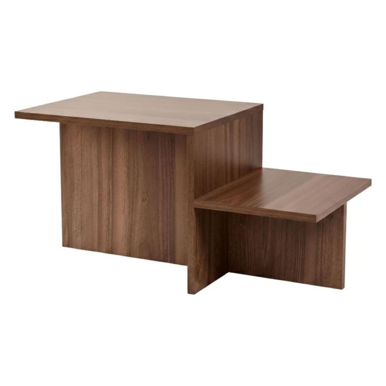 Tavolino da Salotto Marrone Noce Forma Rettangolare Materiale Piano in Legno Nobilitato 80x40x40h cm, Colore Ripiano Marrone - Lomagna