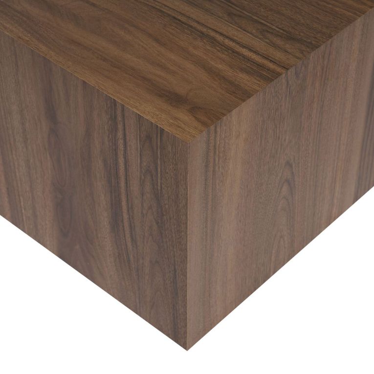 Tavolino da Salotto Marrone Noce Forma Rettangolare Materiale Piano in Legno Nobilitato 90x90x35h cm, Colore Ripiano Marrone - Nofaraka