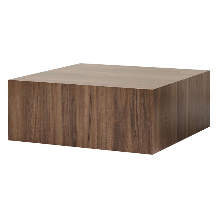 Tavolino da Salotto Marrone Noce Forma Rettangolare Materiale Piano in Legno Nobilitato 90x90x35h cm, Colore Ripiano Marrone - Nofaraka