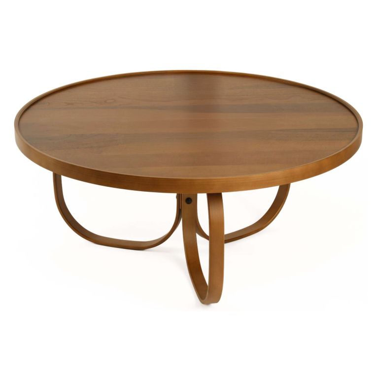 Tavolino da Salotto Marrone Noce Forma Rotondo Materiale Piano in Legno 100x100x46h cm, Colore Ripiano Marrone - Chiavenna