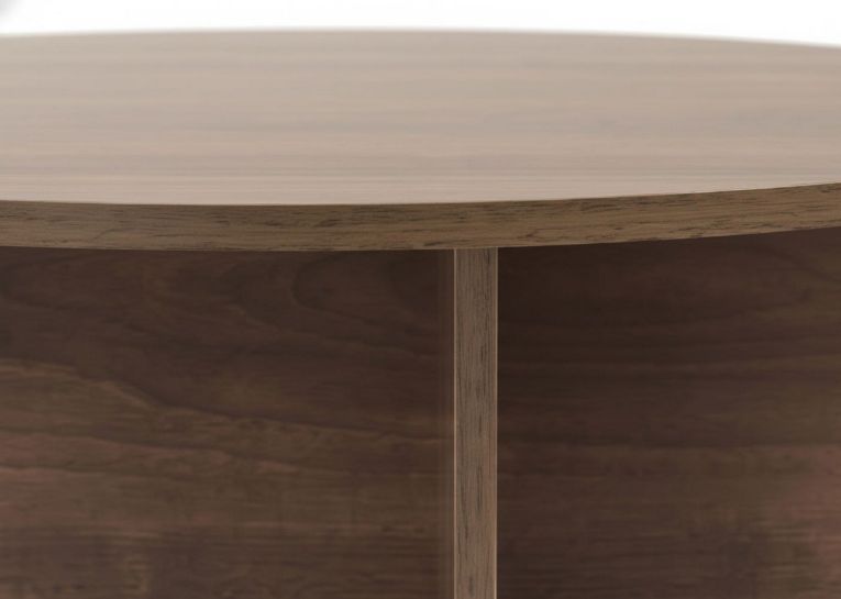 Tavolino da Salotto Marrone Noce Forma Rotondo Materiale Piano in Legno Nobilitato 90x90x40h cm, Colore Ripiano Marrone - Simbario