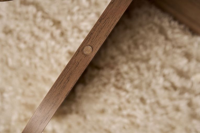 Tavolino da Salotto Marrone Noce Forma Rotondo Materiale Piano in Vetro 75x75x35h cm, Colore Ripiano Trasparente - Cugnoli