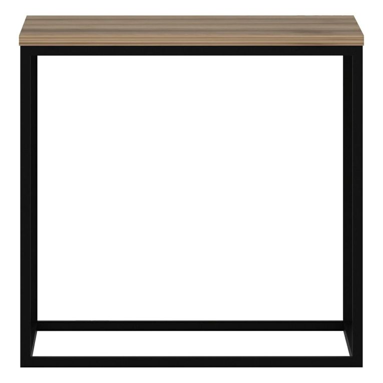 Tavolino da Salotto Marrone Noce Nero Forma Quadrato Materiale Piano in Legno Nobilitato 52x50x50h cm, Sfumatura Colore Struttura Noce - Tricase