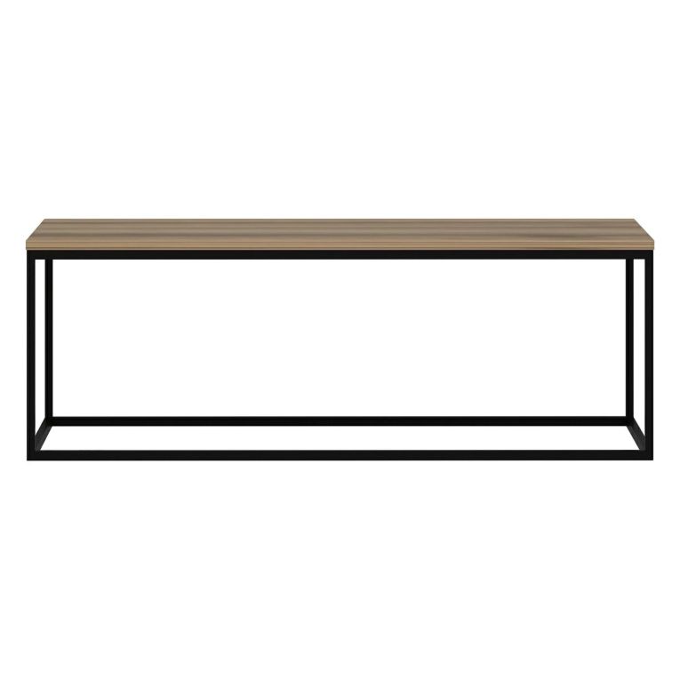 Tavolino da Salotto Marrone Noce Nero Forma Rettangolare Materiale Piano in Legno Nobilitato 120x60x42h cm, Sfumatura Colore Struttura Noce - Arcella