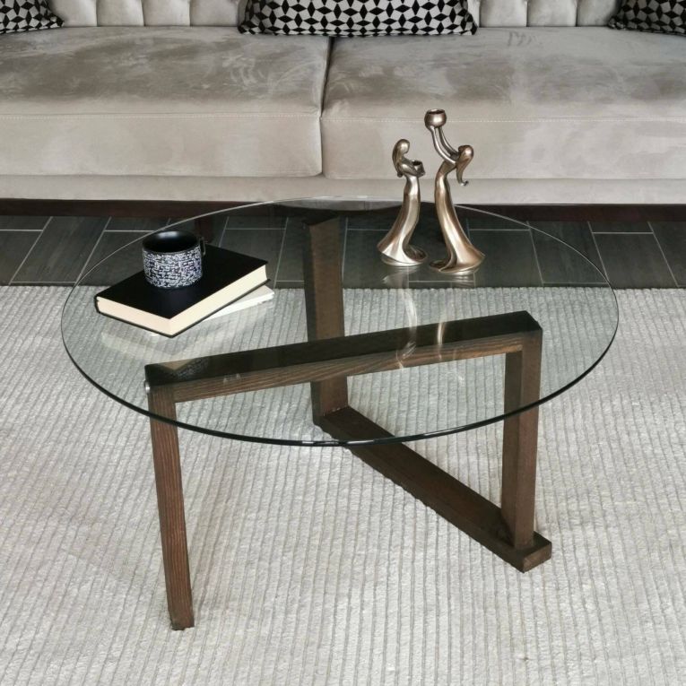 Tavolino da Salotto Marrone Noce Portariviste Forma Rettangolare 80x80x41h cm, Sfumatura Colore Struttura Noce - Ragia