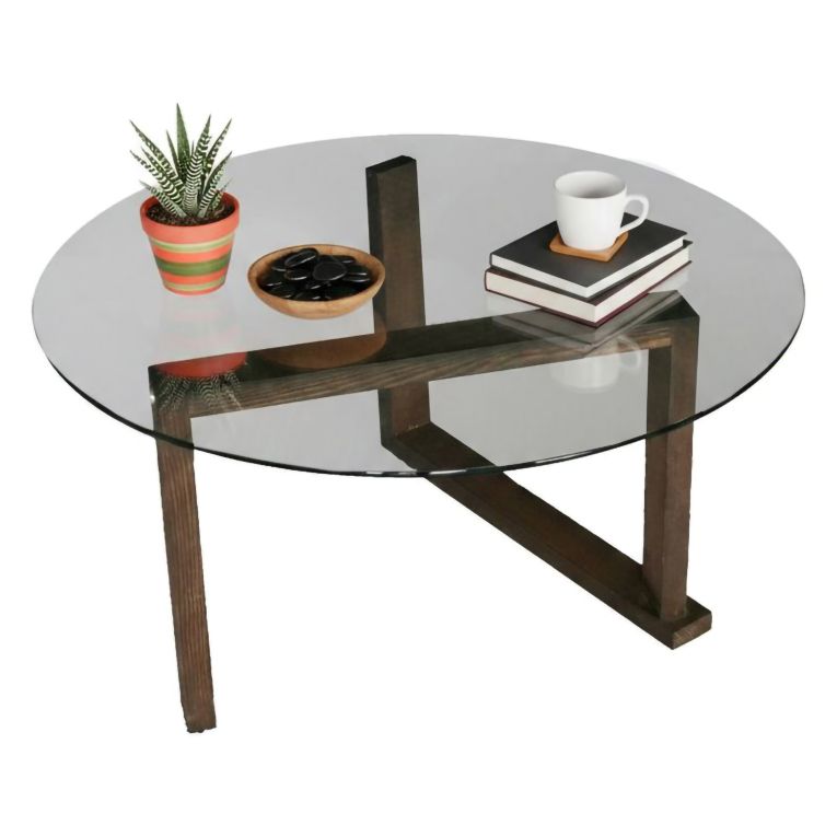 Tavolino da Salotto Marrone Noce Portariviste Forma Rettangolare 80x80x41h cm, Sfumatura Colore Struttura Noce - Ragia