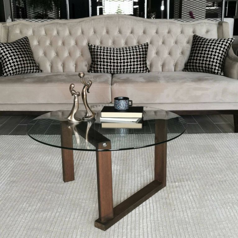 Tavolino da Salotto Marrone Noce Portariviste Forma Rettangolare 80x80x41h cm, Sfumatura Colore Struttura Noce - Ragia