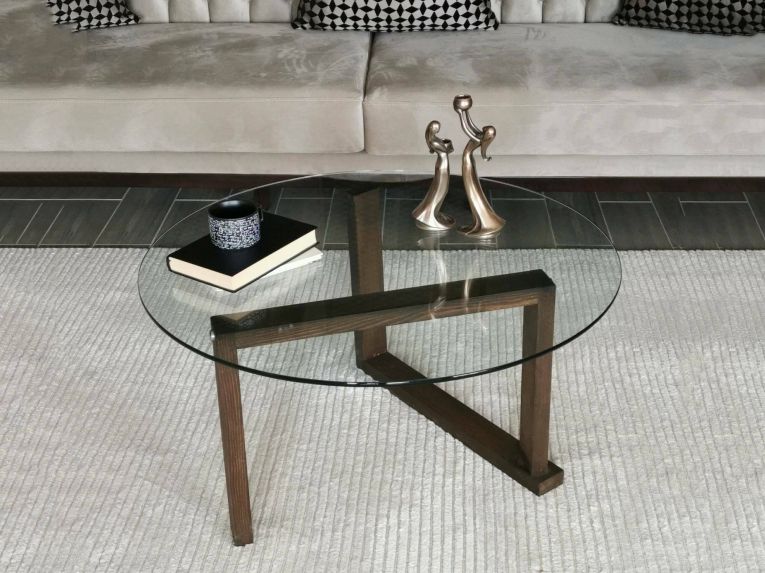 Tavolino da Salotto Marrone Noce Portariviste Forma Rettangolare 80x80x41h cm, Sfumatura Colore Struttura Noce - Ragia