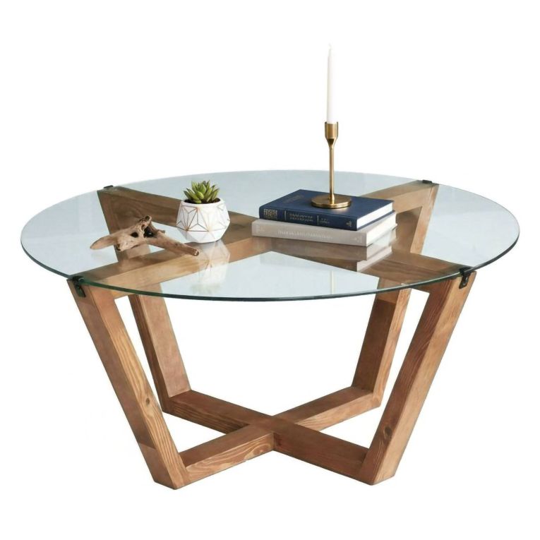 Tavolino da Salotto Marrone Noce Portariviste Forma Rotonda 75x75x35h cm, Sfumatura Colore Struttura Noce - Agatha