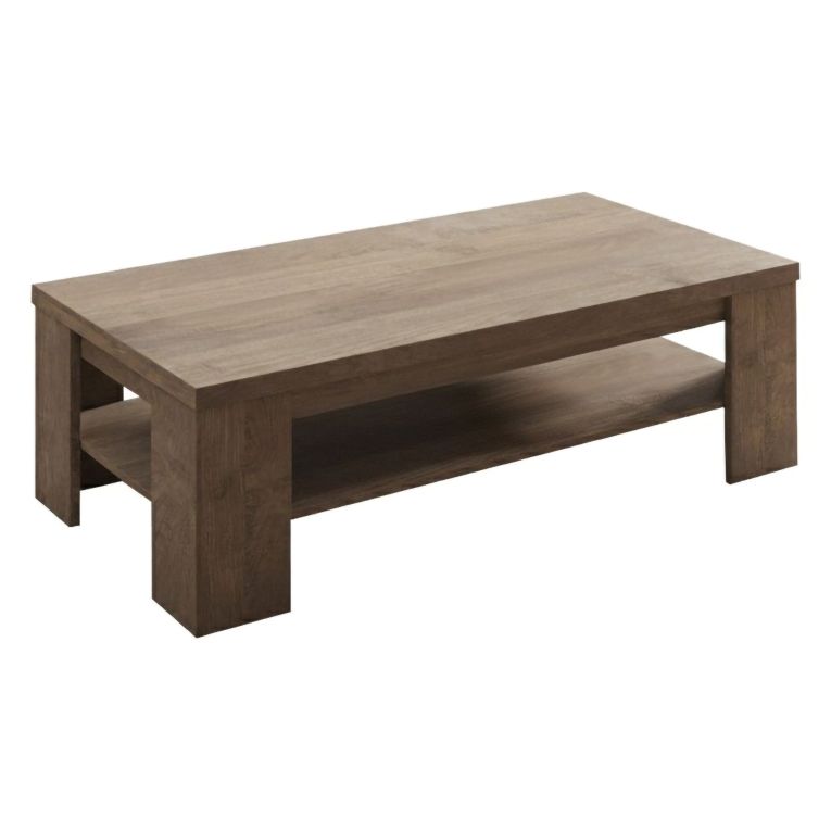 Tavolino da Salotto Marrone Noce un Vano Forma Rettangolare 130x67x41h cm, Sfumatura Colore Ripiano Noce - Carlazzo