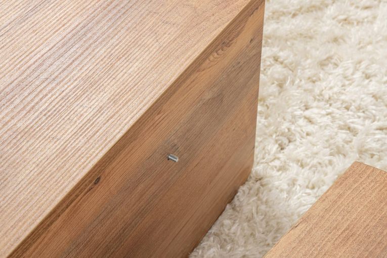 Tavolino da Salotto Marrone Pino Peso Massimo Supportato 15 kg Forma Rettangolare 90x60x35h cm, Sfumatura Colore Ripiano Pino - Mansue