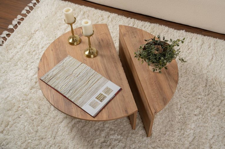 Tavolino da Salotto Marrone Pino Peso Massimo Supportato 15 kg Forma Rettangolare 90x60x35h cm, Sfumatura Colore Ripiano Pino - Mansue