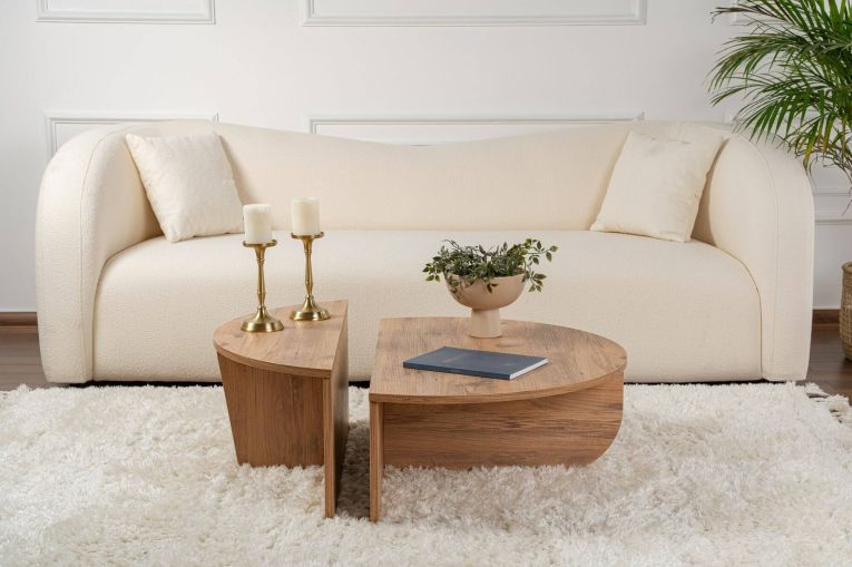 Tavolino da Salotto Marrone Pino Peso Massimo Supportato 15 kg Forma Rettangolare 90x60x35h cm, Sfumatura Colore Ripiano Pino - Mansue