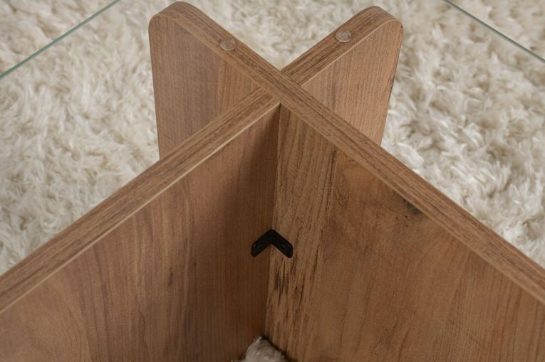Tavolino da Salotto Marrone Pino Portariviste Forma Rettangolare 105x65x30h cm, Materiale Piano in Legno Massello - Kallias