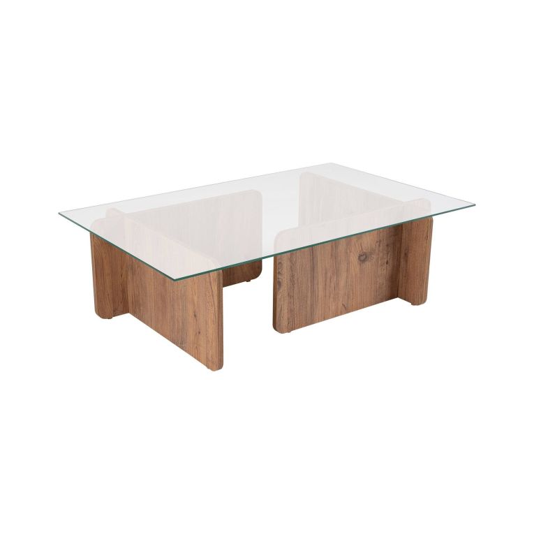 Tavolino da Salotto Marrone Pino Portariviste Forma Rettangolare 105x65x30h cm, Materiale Piano in Legno Massello - Kallias