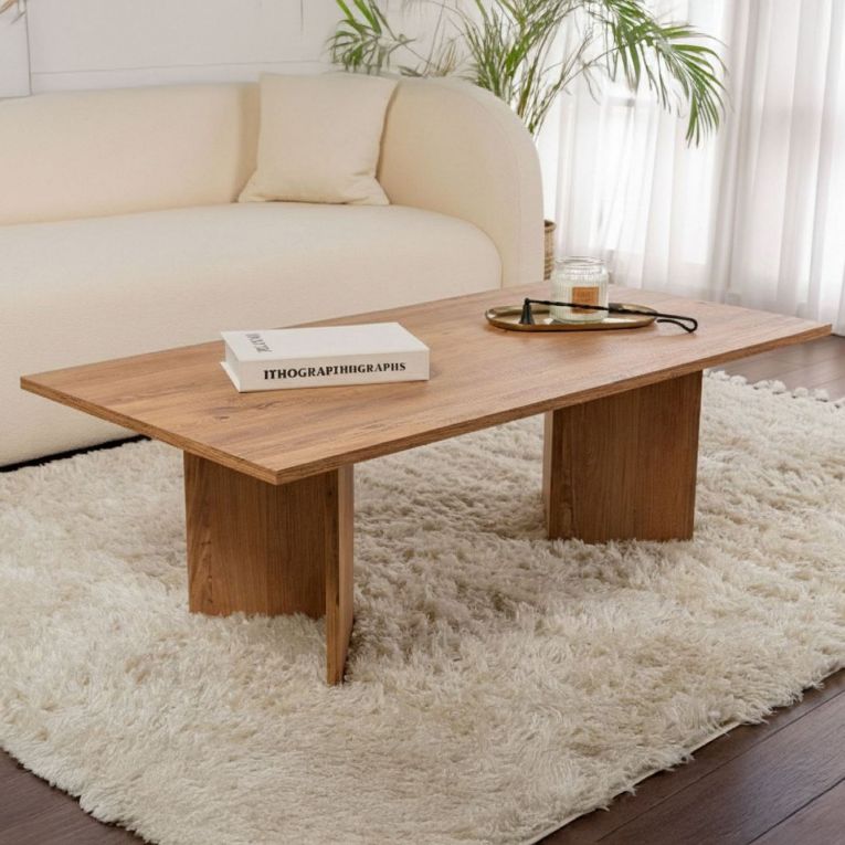 Tavolino da Salotto Marrone Quercia Forma Rettangolare Materiale Piano in Legno Nobilitato 119x60x40h cm, Colore Ripiano Marrone - Turate