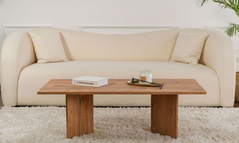 Tavolino da Salotto Marrone Quercia Forma Rettangolare Materiale Piano in Legno Nobilitato 119x60x40h cm, Colore Ripiano Marrone - Turate