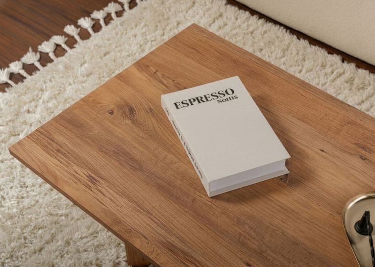 Tavolino da Salotto Marrone Quercia Forma Rettangolare Materiale Piano in Legno Nobilitato 119x60x40h cm, Colore Ripiano Marrone - Turate