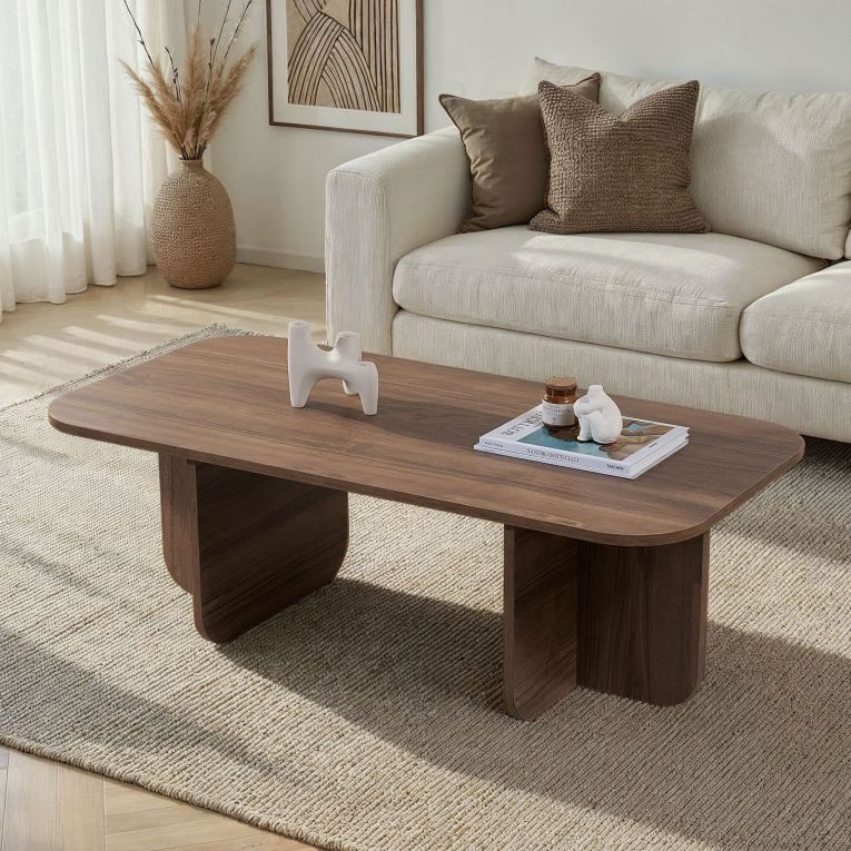 Tavolino da Salotto Marrone Quercia Forma Rettangolare Materiale Piano in Legno Nobilitato 120x60x41h cm, Colore Ripiano Marrone - Nomeva