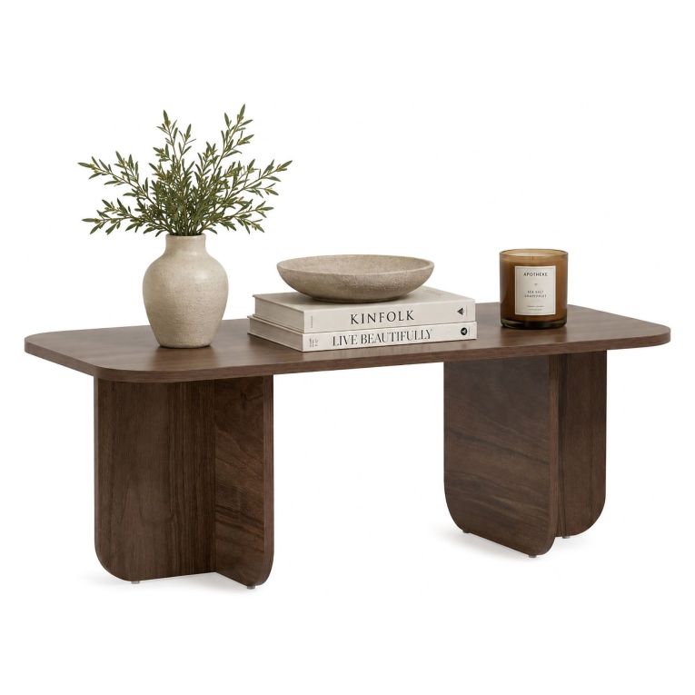 Tavolino da Salotto Marrone Quercia Forma Rettangolare Materiale Piano in Legno Nobilitato 120x60x41h cm, Colore Ripiano Marrone - Nomeva