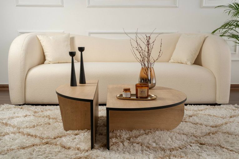 Tavolino da Salotto Marrone Quercia Nero Portariviste Forma Rettangolare 90x60x35h cm, Colore Ripiano Marrone - Mansue
