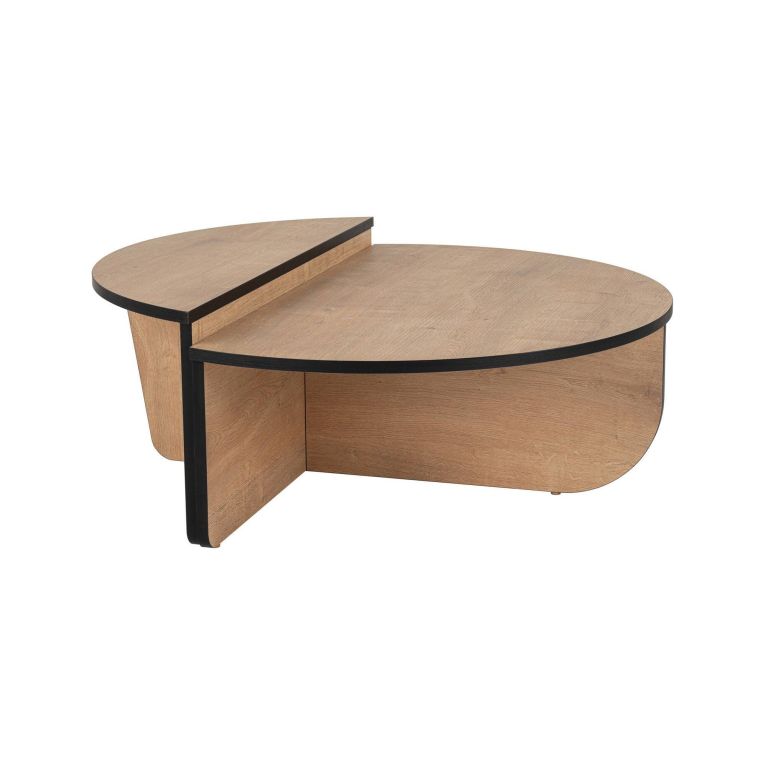 Tavolino da Salotto Marrone Quercia Nero Portariviste Forma Rettangolare 90x60x35h cm, Colore Ripiano Marrone - Mansue