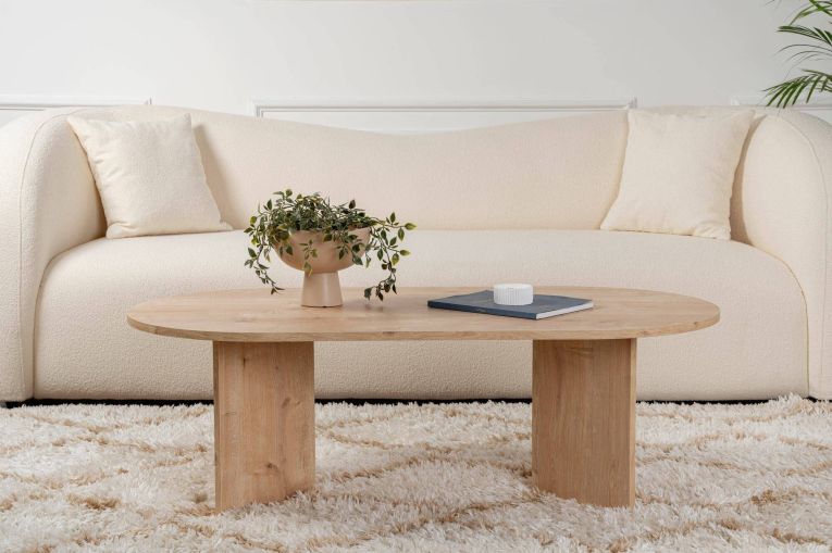 Tavolino da Salotto Marrone Quercia Portariviste Forma Rettangolare 119x60x40h cm, Sfumatura Colore Ripiano Quercia - Elain