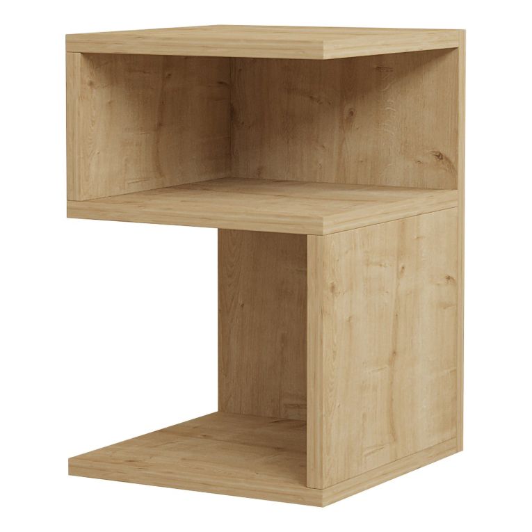 Tavolino da Salotto Marrone Rovere 2 Vani Forma Rettangolare 30x31x45h cm, Sfumatura Colore Ripiano Rovere - Acqui