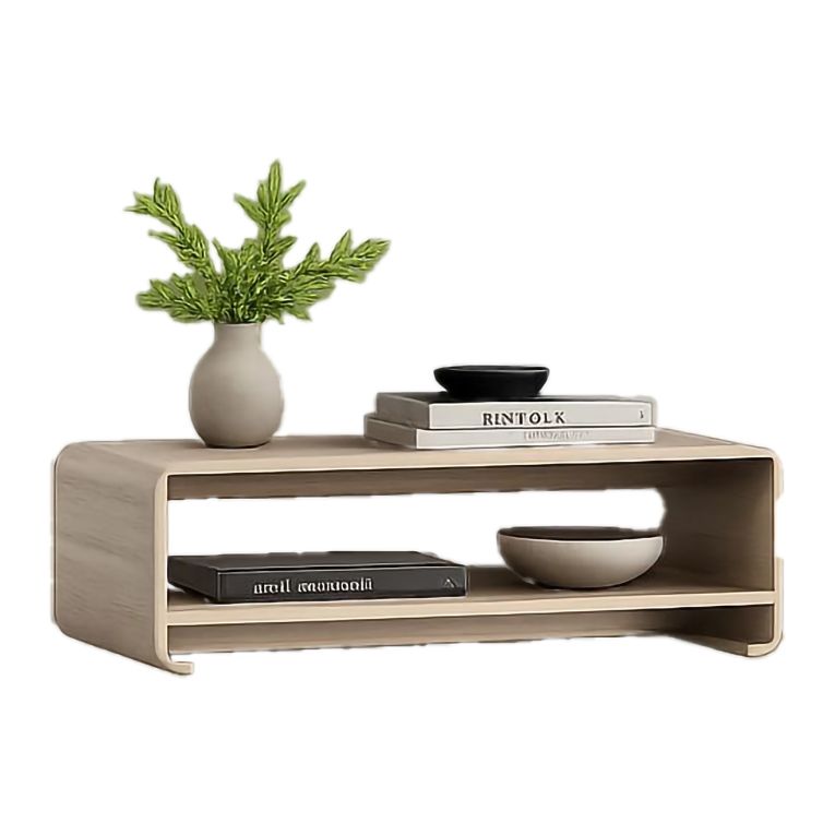 Tavolino da Salotto Marrone Rovere Angoli Arrotondati un Vano 120x60x40h cm, Forma Rettangolare - Kasamome