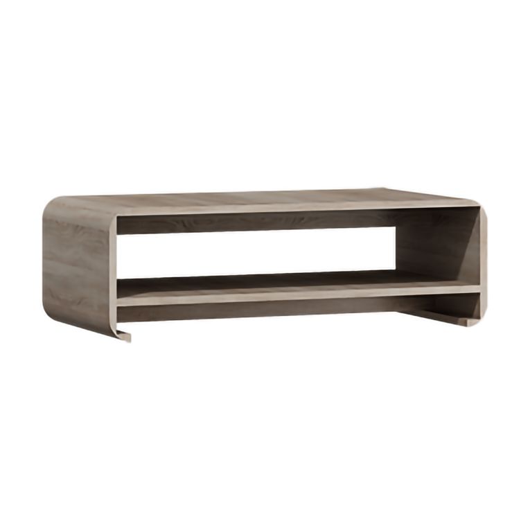 Tavolino da Salotto Marrone Rovere Angoli Arrotondati un Vano 120x60x40h cm, Forma Rettangolare - Kasamome