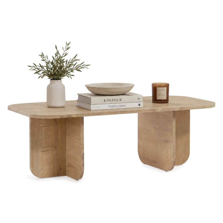 Tavolino da Salotto Marrone Rovere Chiaro Forma Rettangolare Materiale Piano in Legno Nobilitato 120x60x41h cm, Colore Ripiano Marrone - Nomeva