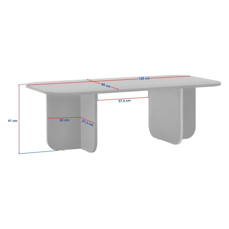 Tavolino da Salotto Marrone Rovere Chiaro Forma Rettangolare Materiale Piano in Legno Nobilitato 120x60x41h cm, Colore Ripiano Marrone - Nomeva