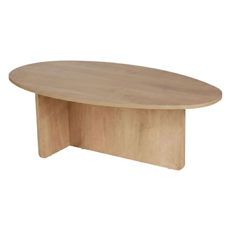 Tavolino da Salotto Marrone Rovere Forma Ovale Materiale Piano in Legno Nobilitato 120x65x40h cm, Colore Ripiano Marrone - Parona