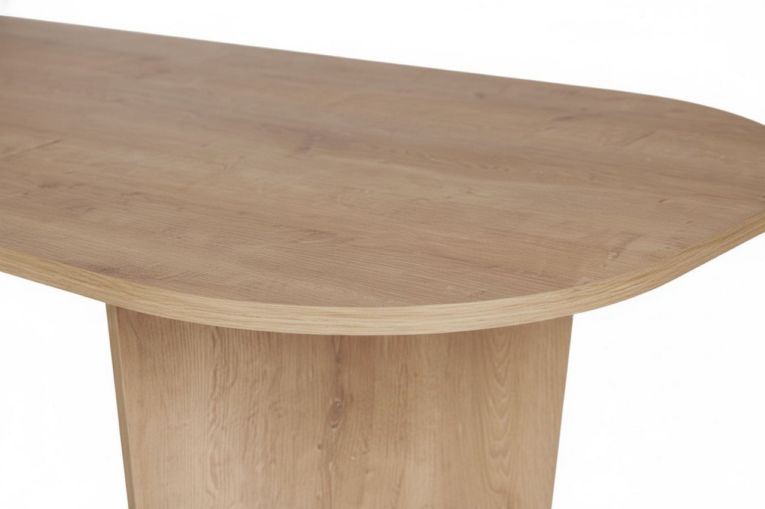 Tavolino da Salotto Marrone Rovere Forma Ovale Materiale Piano in Legno Nobilitato 130x65x40h cm, Colore Ripiano Marrone - Dozza