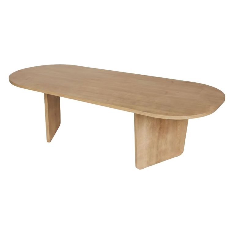 Tavolino da Salotto Marrone Rovere Forma Ovale Materiale Piano in Legno Nobilitato 130x65x40h cm, Colore Ripiano Marrone - Dozza