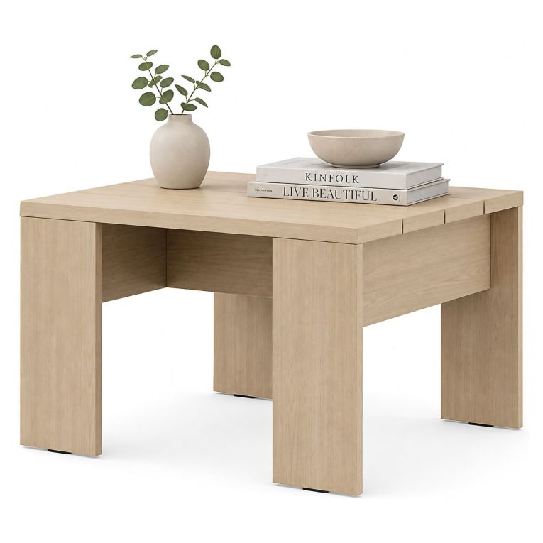 Tavolino da Salotto Marrone Rovere Forma Quadrato Colore Ripiano Marrone 67x67x43h cm, Sfumatura Colore Struttura Rovere - Magre
