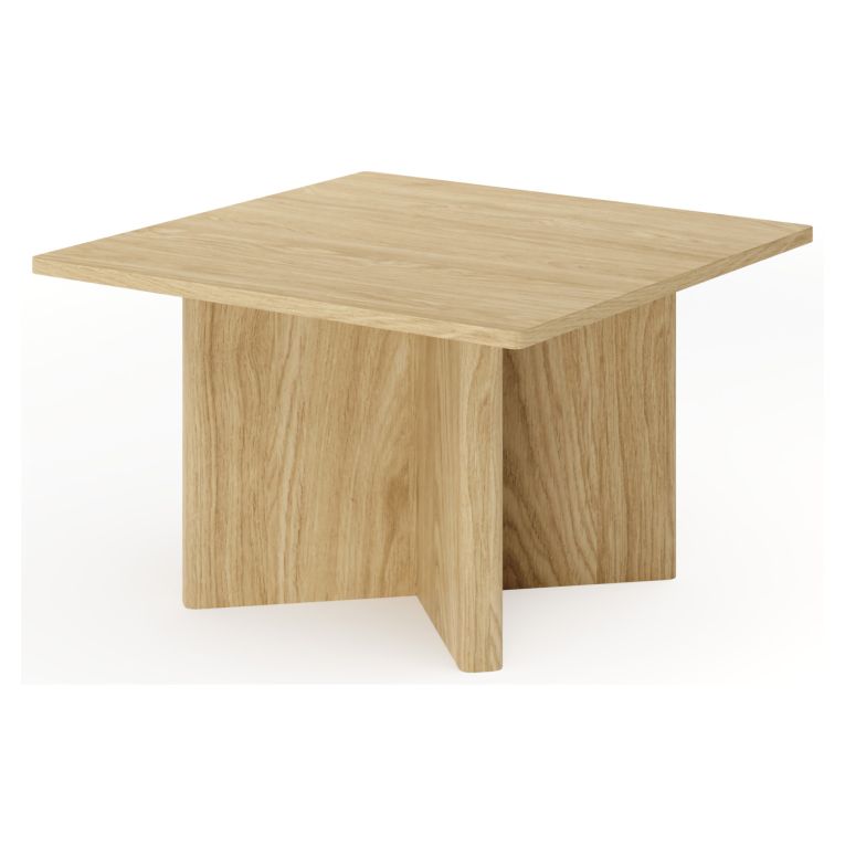 Tavolino da Salotto Marrone Rovere Forma Quadrato Colore Ripiano Marrone 80x80x49h cm, Sfumatura Colore Struttura Rovere - Kasinaba