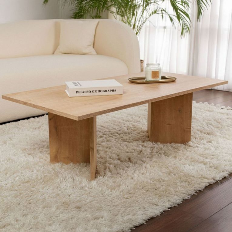 Tavolino da Salotto Marrone Rovere Forma Rettangolare Materiale Piano in Legno Nobilitato 119x60x40h cm, Colore Ripiano Marrone - Turate