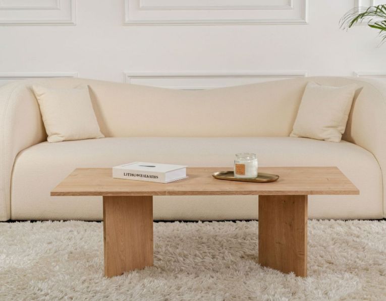 Tavolino da Salotto Marrone Rovere Forma Rettangolare Materiale Piano in Legno Nobilitato 119x60x40h cm, Colore Ripiano Marrone - Turate