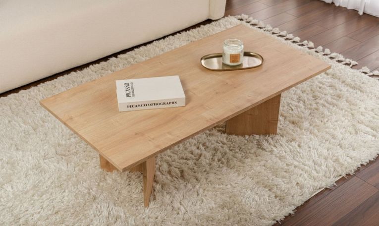Tavolino da Salotto Marrone Rovere Forma Rettangolare Materiale Piano in Legno Nobilitato 119x60x40h cm, Colore Ripiano Marrone - Turate