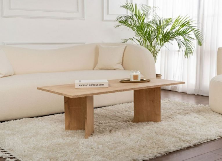 Tavolino da Salotto Marrone Rovere Forma Rettangolare Materiale Piano in Legno Nobilitato 119x60x40h cm, Colore Ripiano Marrone - Turate