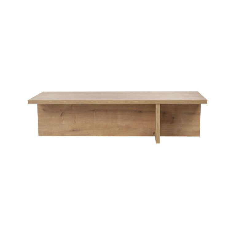 Tavolino da Salotto Marrone Rovere Forma Rettangolare Materiale Piano in Legno Nobilitato 120x45x30h cm, Colore Ripiano Marrone - Marmorito