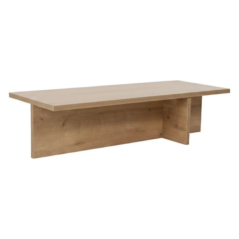 Tavolino da Salotto Marrone Rovere Forma Rettangolare Materiale Piano in Legno Nobilitato 120x45x30h cm, Colore Ripiano Marrone - Marmorito